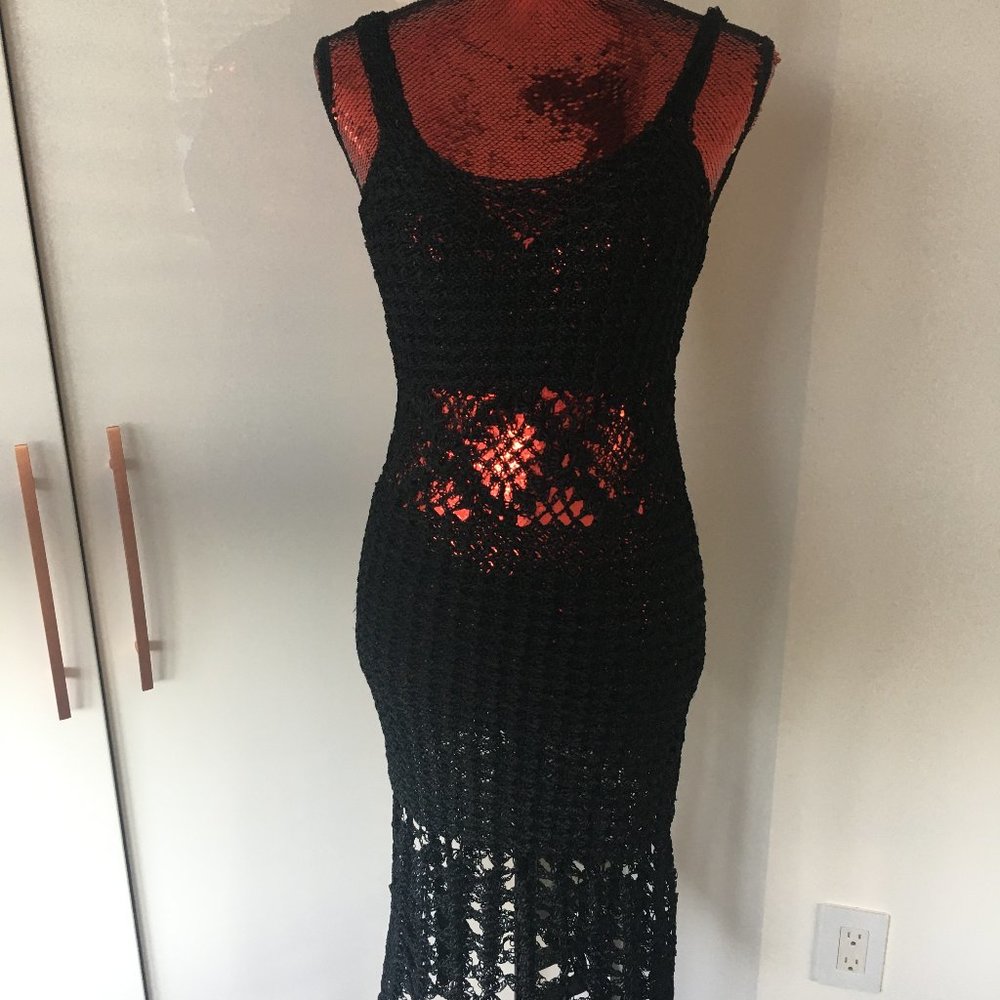 Black Crochet Dress